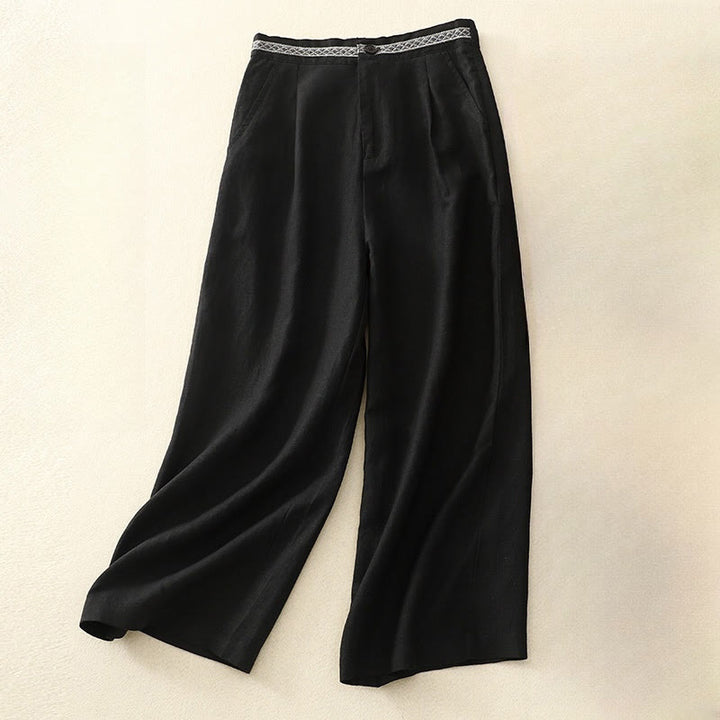 Pantalones cortos de mujer Buddha Stones, color liso, largo 7-8, pierna ancha, con bolsillos y cremallera. - Negro - US8-10，UK/AU12-14，EU40-42 (2XL) - image 19