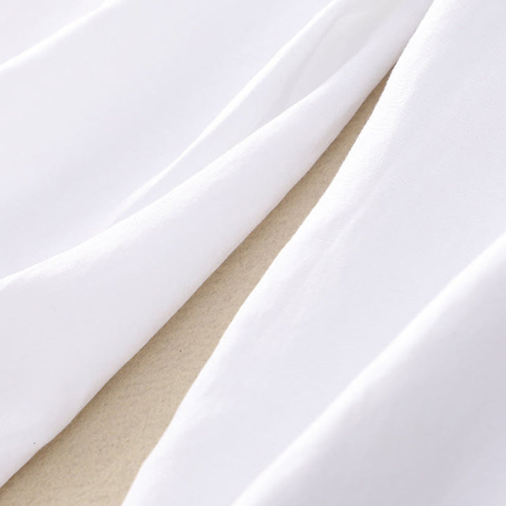 Buddha Stones Pantalones anchos de lino y algodón para mujer, de verano, de color liso, largos 7-8, con bolsillos y cremallera - image 16