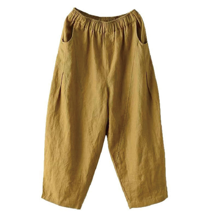 Pantalones harén de verano para mujer, informales, con diseño liso y bolsillos, de Buddha Stones - image 10