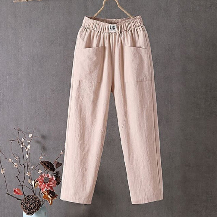 Pantalones harén de verano con cintura elástica y bolsillos para mujer, de Buddha Stones - Blanco Navajo - US14, UK/AU18, EU46 (4XL) - image 6