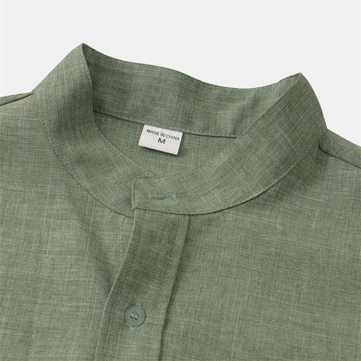 Camisa de algodón de manga corta con botones y bolsillo para hombre de Buddha Stones Summer