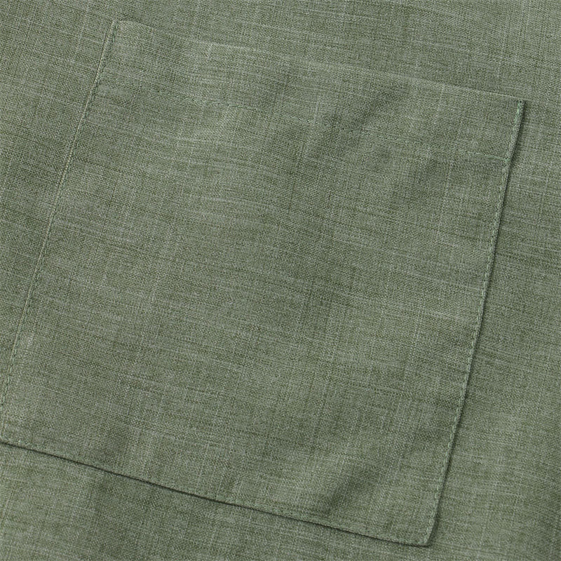 Camisa de algodón de manga corta con botones y bolsillo para hombre de Buddha Stones Summer - image 5