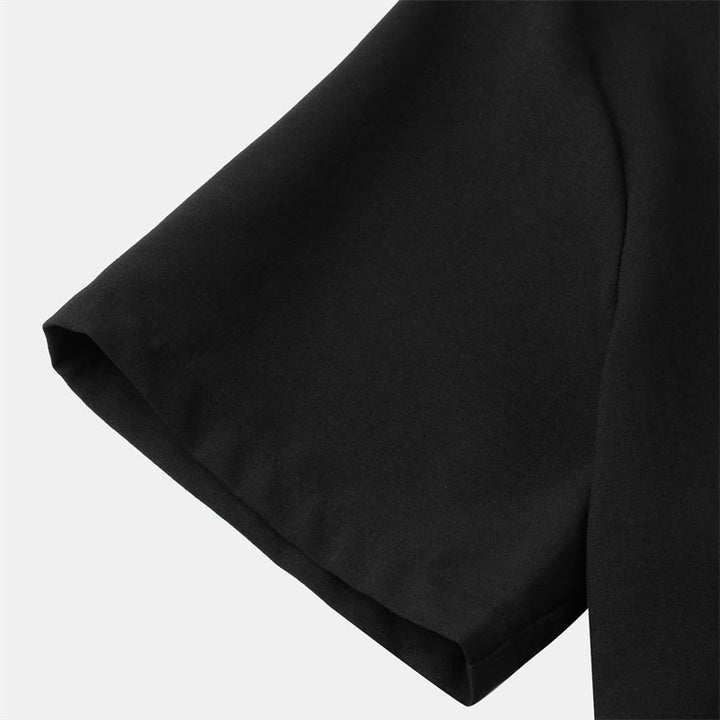 Camisa de algodón de manga corta con botones y bolsillo para hombre de Buddha Stones Summer - image 10