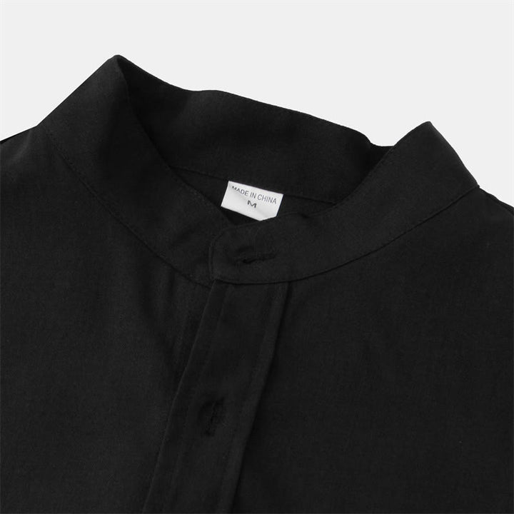 Camisa de algodón de manga corta con botones y bolsillo para hombre de Buddha Stones Summer