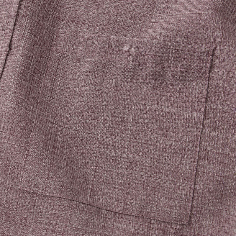 Camisa de algodón de manga corta con botones y bolsillo para hombre de Buddha Stones Summer - image 18