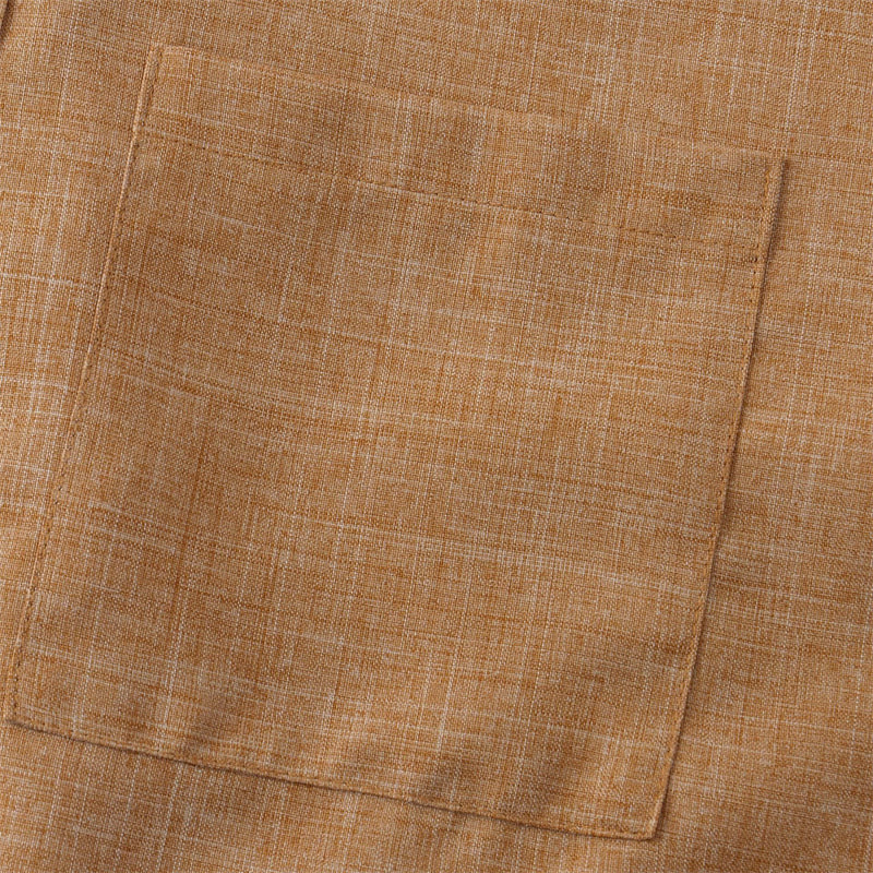 Camisa de algodón de manga corta con botones y bolsillo para hombre de Buddha Stones Summer - image 26