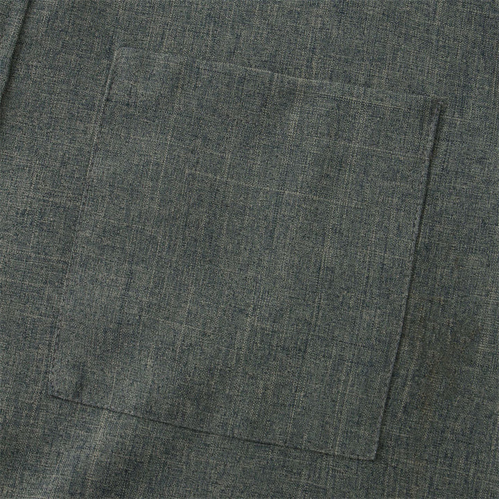 Camisa de algodón de manga corta con botones y bolsillo para hombre de Buddha Stones Summer