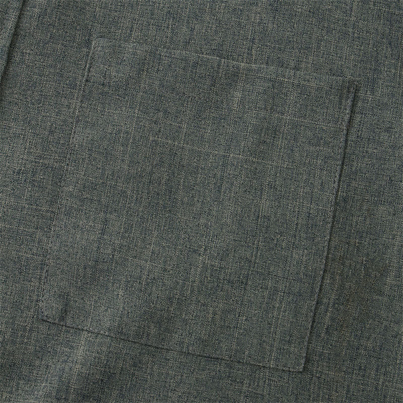 Camisa de algodón de manga corta con botones y bolsillo para hombre de Buddha Stones Summer - image 33