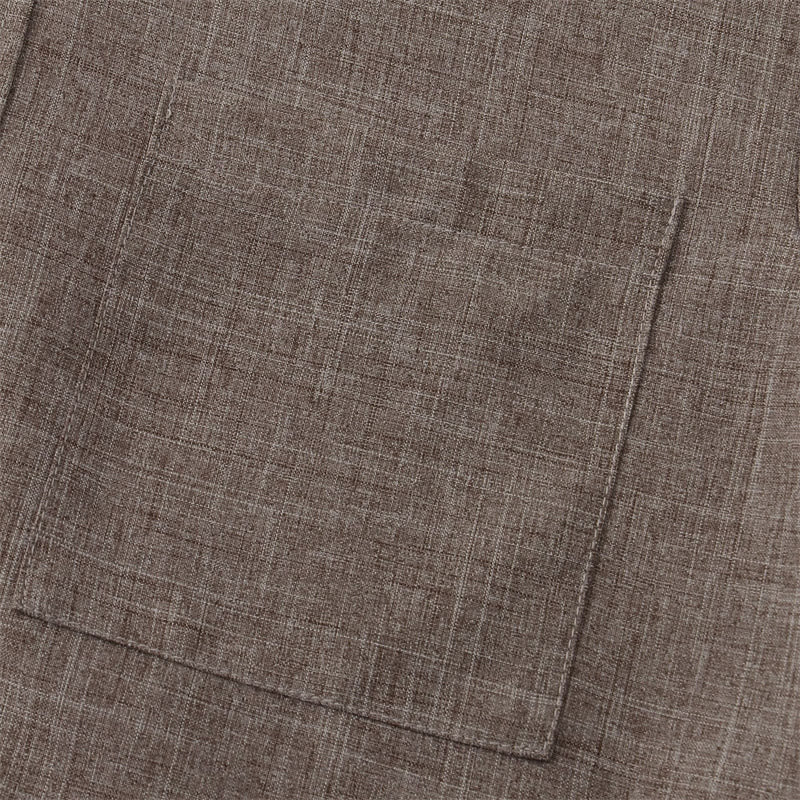 Camisa de algodón de manga corta con botones y bolsillo para hombre de Buddha Stones Summer - image 40