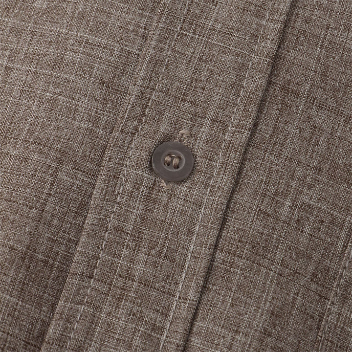Camisa de manga corta lisa con botones y bolsillo para hombre Buddha Stones Summer - image 39
