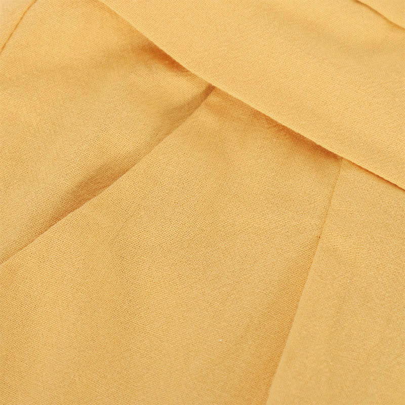 Pantalones anchos de algodón para mujer, estilo retro, informal, de cintura alta y con bolsillos, de Buddha Stones - image 3