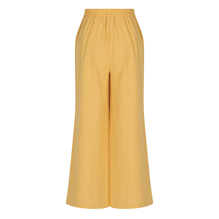 Pantalones anchos de algodón para mujer, estilo retro, informal, de cintura alta y con bolsillos, de Buddha Stones - image 2