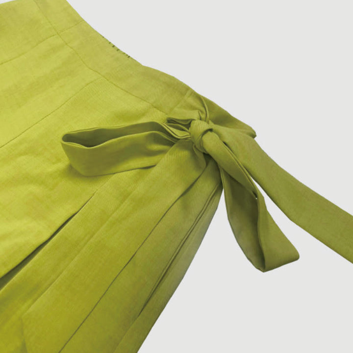 Pantalones anchos con bolsillos y cordón para mujer, estilo retro, informal, de primavera, con Buddha Stones - image 4