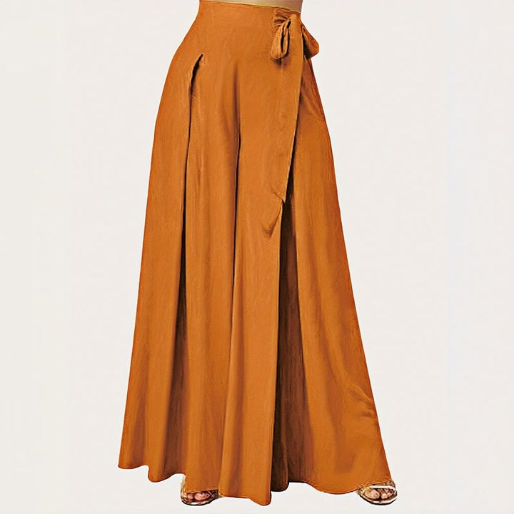Pantalones anchos con bolsillos y cordón para mujer, estilo retro, informal, de primavera, con Buddha Stones - Naranja - US14，UK/AU18，EU46 (2XL) - image 8