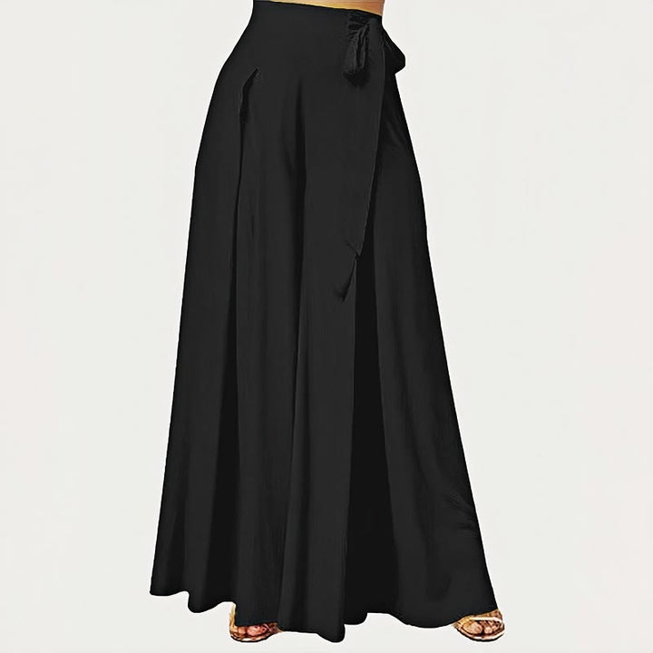 Pantalones de mujer de pierna ancha con cordón ajustable y bolsillos, estilo retro informal de primavera con estampado de Buddha Stones . - Negro - US14，UK/AU18，EU46 (2XL) - image 7