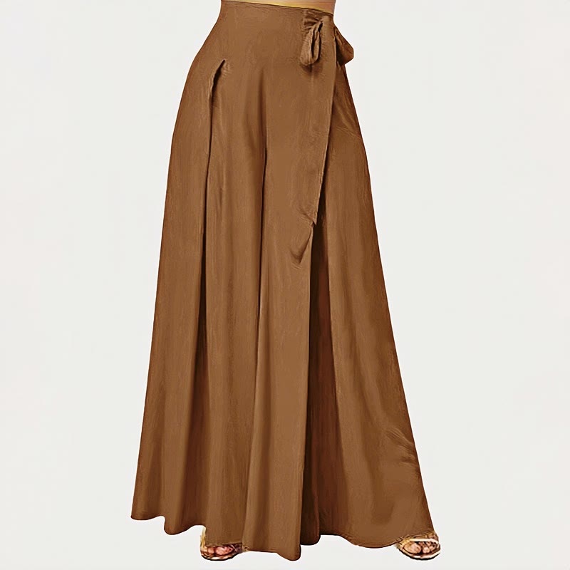 Pantalones de mujer de pierna ancha con cordón ajustable y bolsillos, estilo retro informal de primavera con estampado de Buddha Stones . - Vara de oro oscura - US14，UK/AU18，EU46 (2XL) - image 6