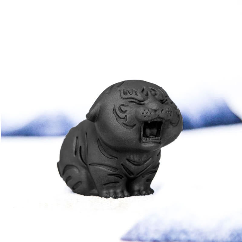 Estatua de resina fundida con óxido de hierro en polvo de tigre en miniatura con Buddha Stones para decoración del hogar