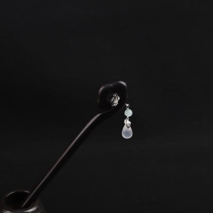 Horquilla de coraje de nube auspiciosa de ébano con Buddha Stones