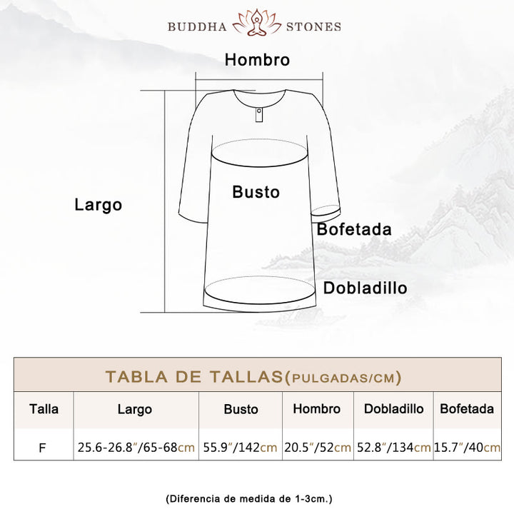 Buddha Stones Camiseta casual de media manga de ramio y algodón