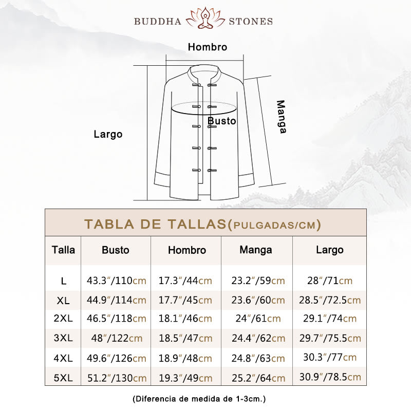 Traje Tang de algodón para hombre, chaqueta y camisa con botones de rana y flores, abanico de dragón y nubes auspiciosas, ropa de Año Nuevo chino con piedras de Buddha Stones