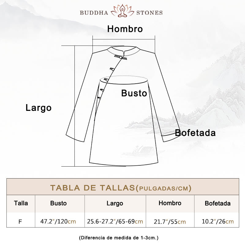 Blusa de lino de ramio con Buddha Stones , camisa para mujer, ropa estilo Hanfu chino - image 3