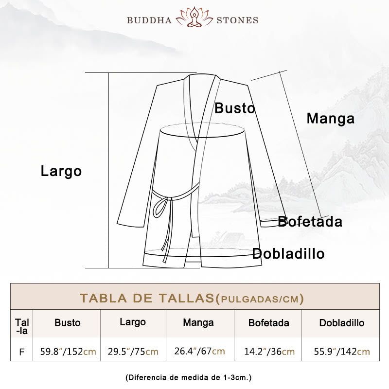 Buddha Stones Tie Dye Abrigo con diseño de cordones Meditación Zen Chaqueta con parte delantera abierta - image 3