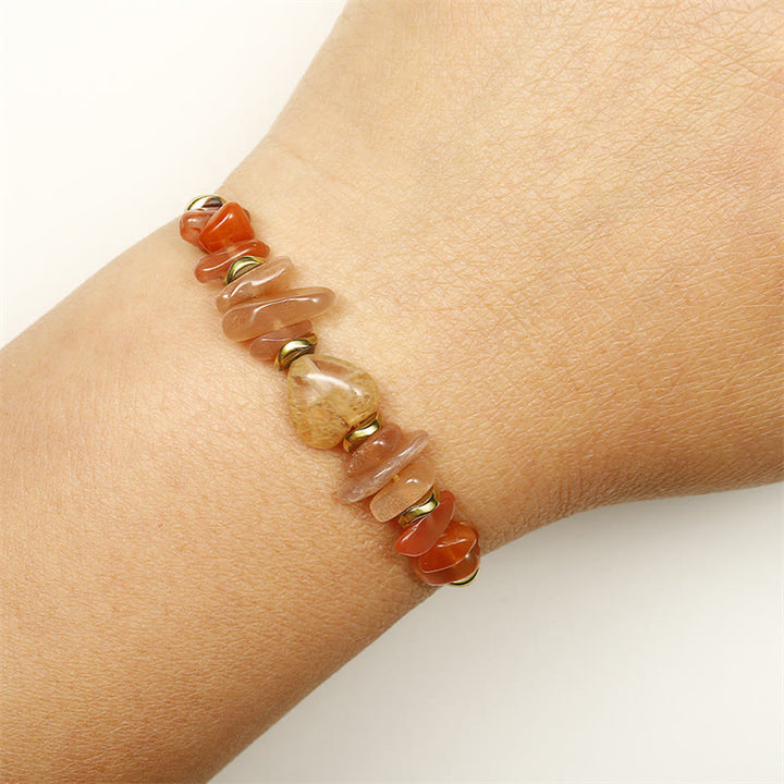 Pulsera de la felicidad con Buddha Stones que elevan tu alma, citrino, cornalina y piedra solar