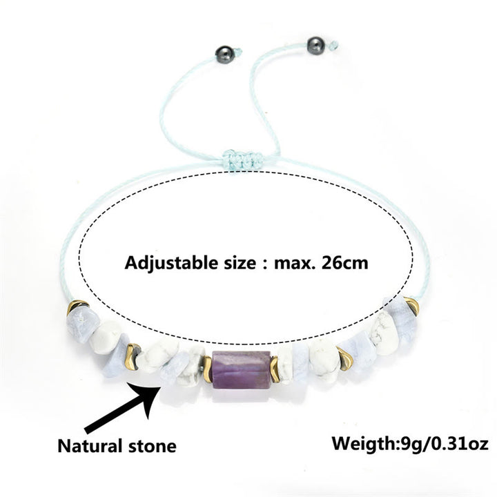 Pulsera curativa de amatista, ágata y howlita con Buddha Stones que desestresan
