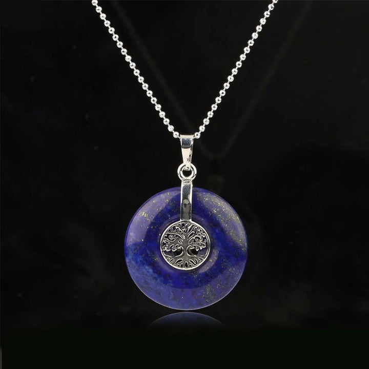 Collar con colgante de bondad, Buddha Stones, varios cristales, cuarzo rosa, aventurina verde, amatista y el árbol de la vida. - Lazurita - image 17