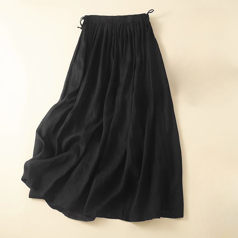 Falda de algodón con cintura elástica y cordones para mujer, con estampado de Buddha Stones y bolsillos - Negro - US8-10，UK/AU12-14，EU40-42 (2XL) - image 17