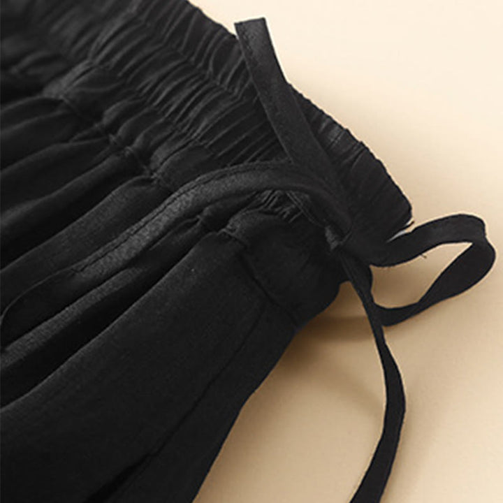 Falda de algodón con cintura elástica y cordones para mujer, con estampado de Buddha Stones y bolsillos - image 20