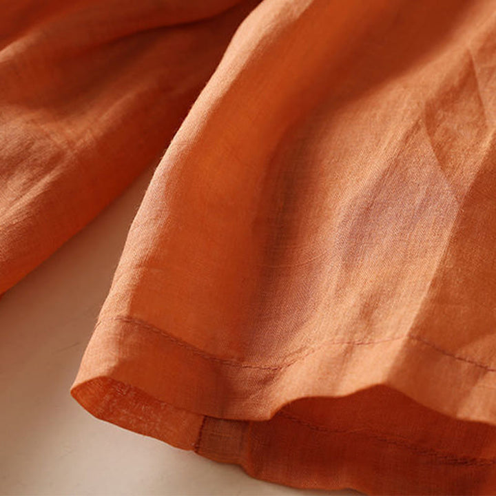 Vestido midi para mujer con bordado geométrico de Buddha Stones y mangas de nueve cuartos con bolsillos - image 11