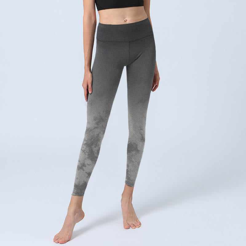 Leggings de yoga para mujer con estampado floral degradado y Buddha Stones - image 6