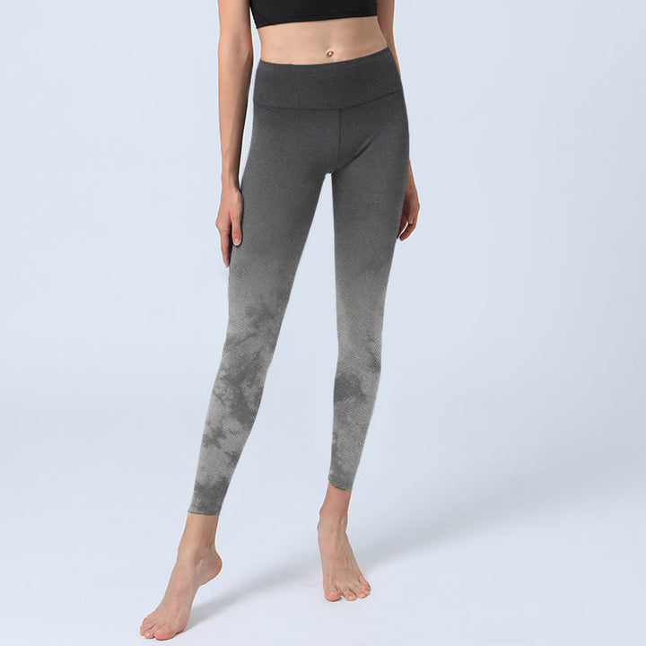 Leggings de yoga para mujer con estampado floral degradado y Buddha Stones - image 6