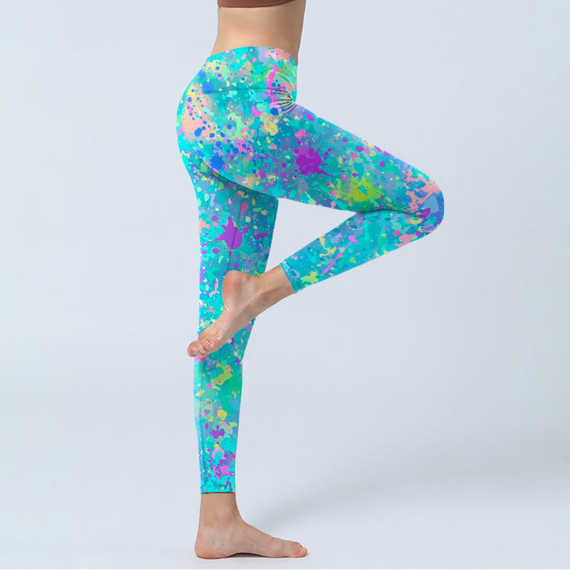 Leggings de ejercicio con estampado de tinta y Buddha Stones para mujer - image 4