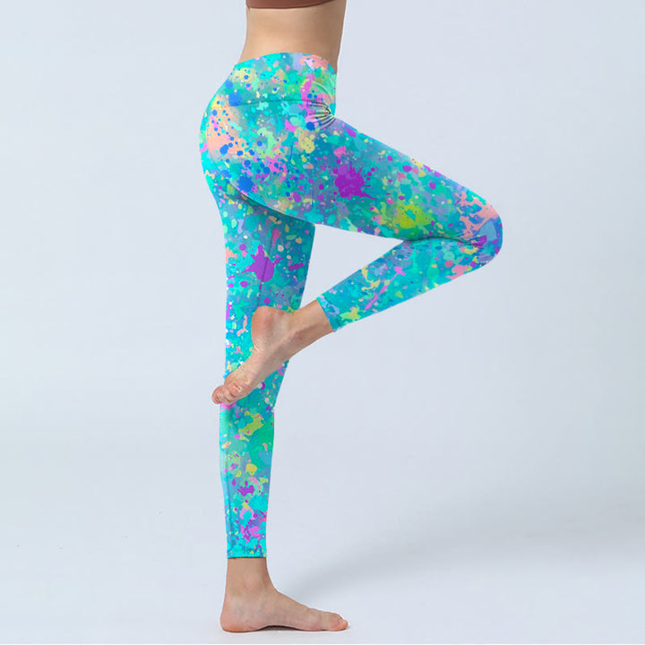 Leggings de ejercicio con estampado de tinta y Buddha Stones para mujer - image 4
