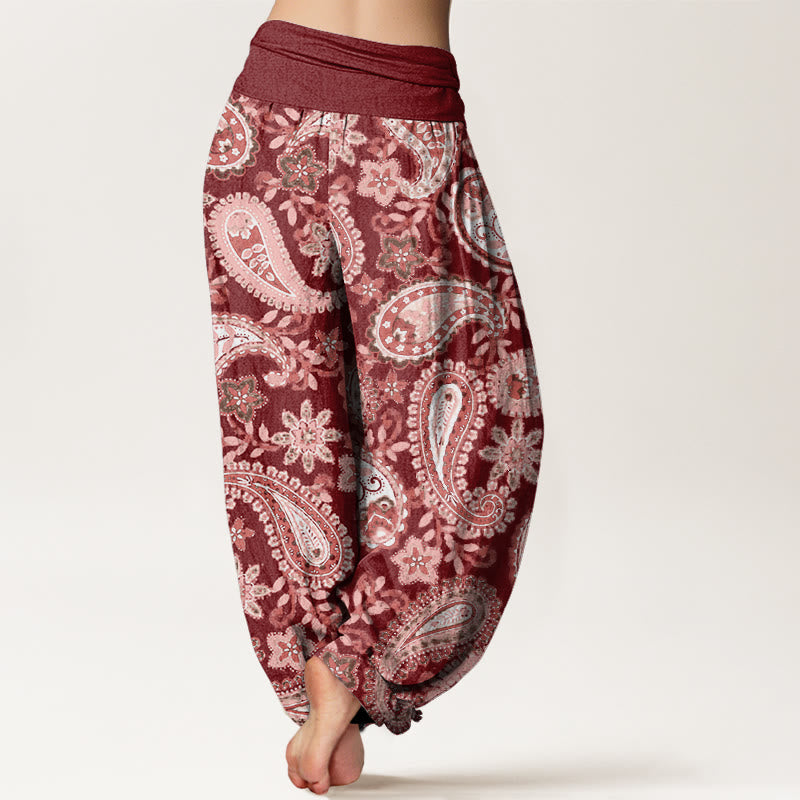 Pantalones harén con cintura elástica para mujer, estampados de cachemira y piedras de Buddha Stones - image 3