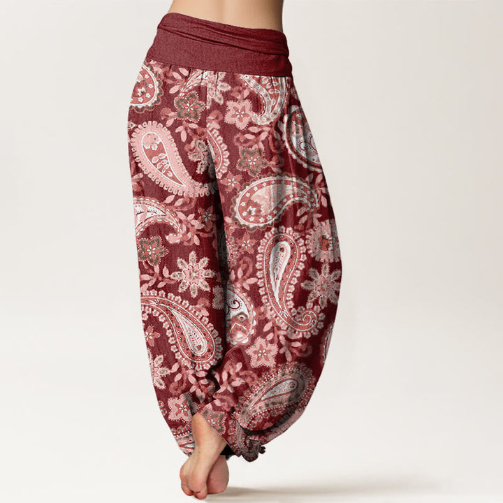 Pantalones harén con cintura elástica para mujer, estampados de cachemira y piedras de Buddha Stones - image 3