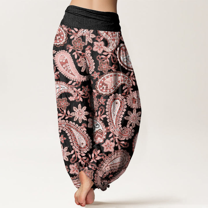 Pantalones harén con cintura elástica para mujer, estampados de cachemira y piedras de Buddha Stones - image 10