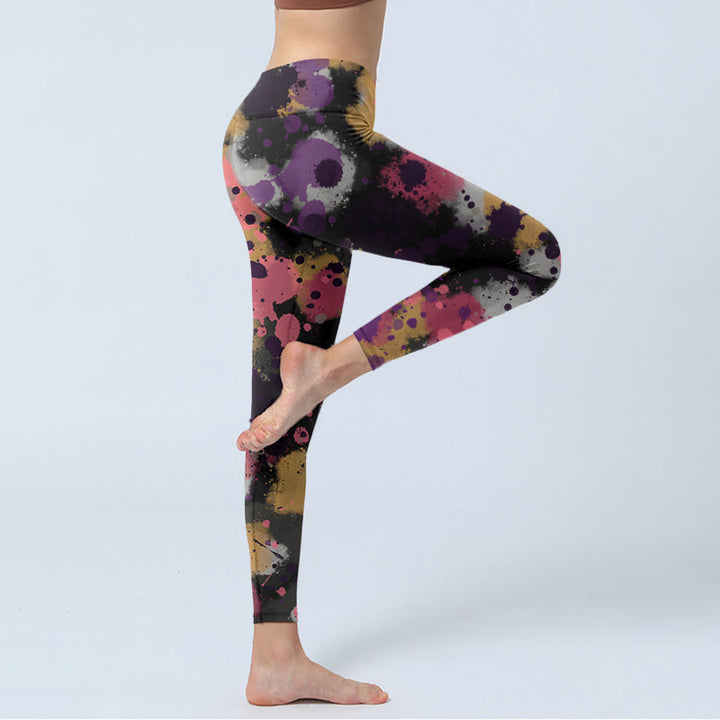 Leggings de ejercicio con estampado de salpicaduras de Buddha Stones para mujer - image 4
