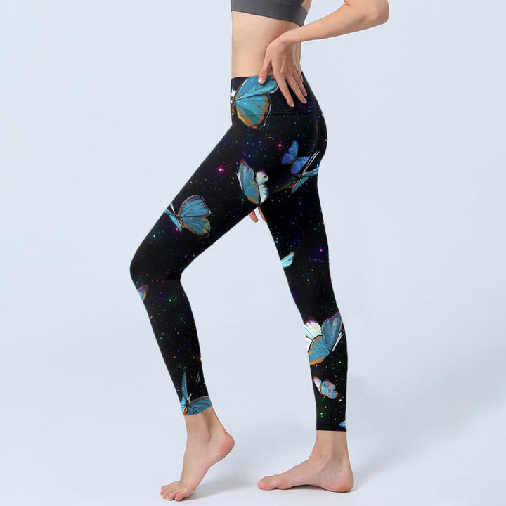 Leggings de yoga para mujer con estampado de Buddha Stones , estrellas y cielo - image 2
