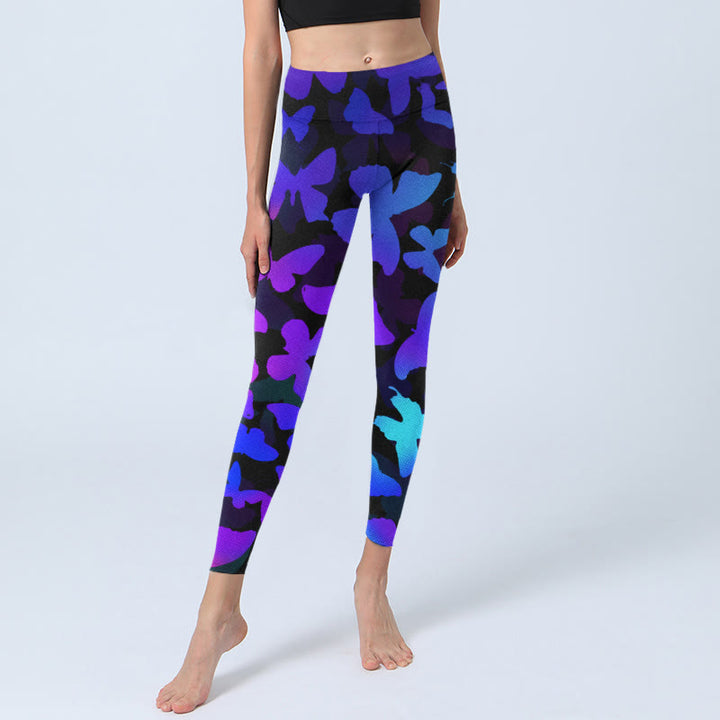 Leggings de yoga para mujer con estampado de mariposas y degradado de Buddha Stones - image 5