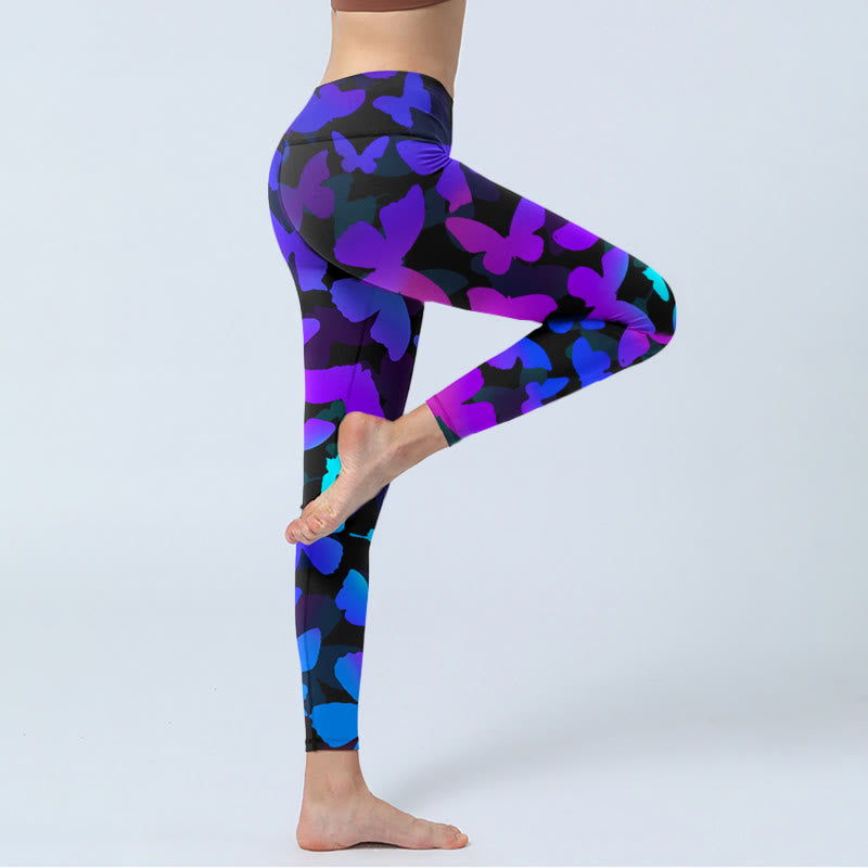 Leggings de yoga para mujer con estampado de mariposas y degradado de Buddha Stones - image 4