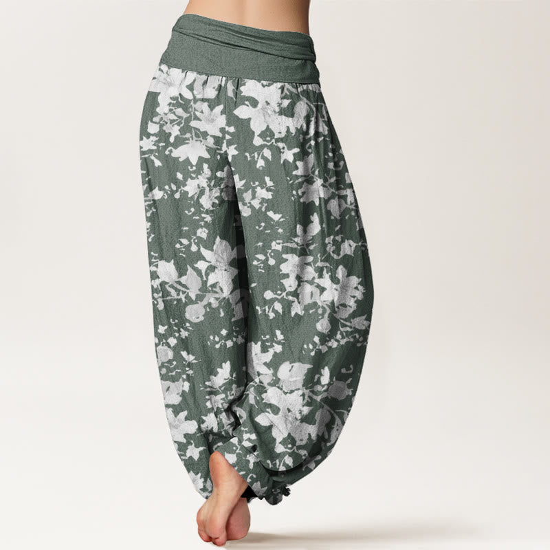 Pantalones harén con cintura elástica para mujer con diseño de hojas y piedras de Buddha Stones - image 7