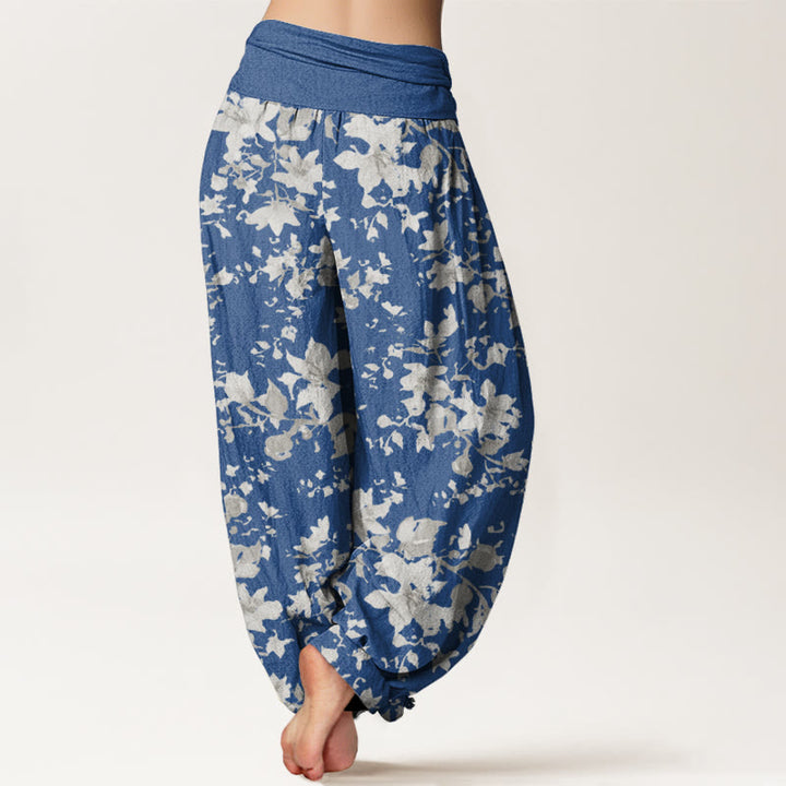 Pantalones harén con cintura elástica para mujer con diseño de hojas y piedras de Buddha Stones - image 9