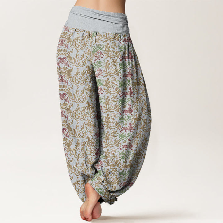 Pantalones harén con cintura elástica para mujer con diseño de rayas de animales y Buddha Stones - image 6