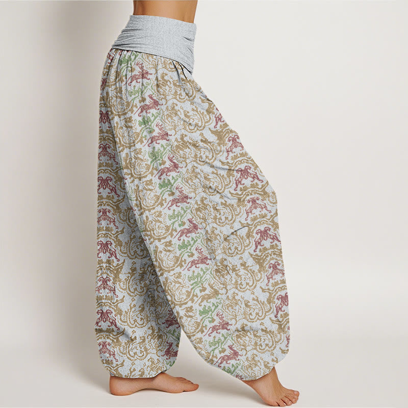 Pantalones harén con cintura elástica para mujer con diseño de rayas de animales y Buddha Stones - image 7