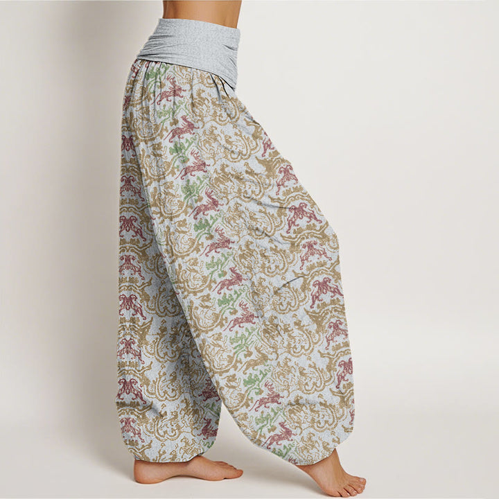 Pantalones harén con cintura elástica para mujer con diseño de rayas de animales y Buddha Stones - image 7