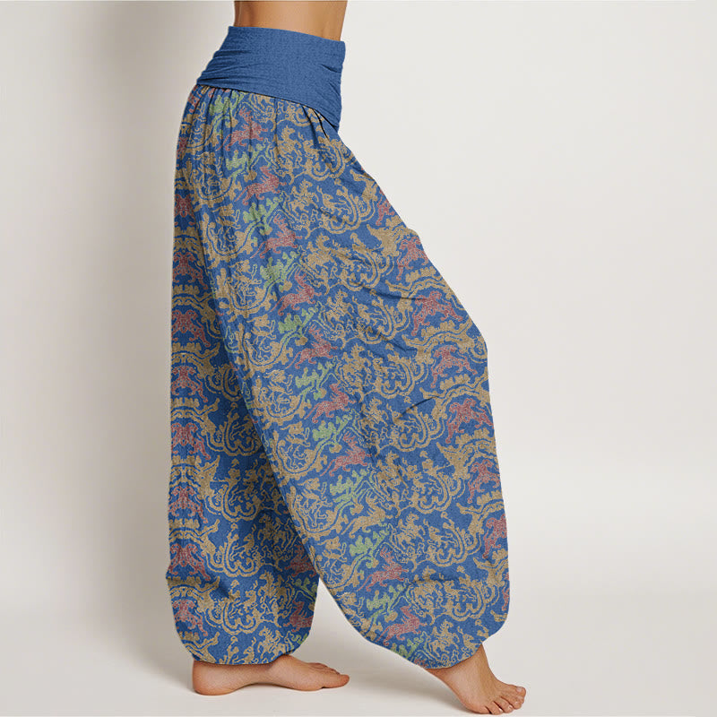 Pantalones harén con cintura elástica para mujer con diseño de rayas de animales y Buddha Stones - image 10