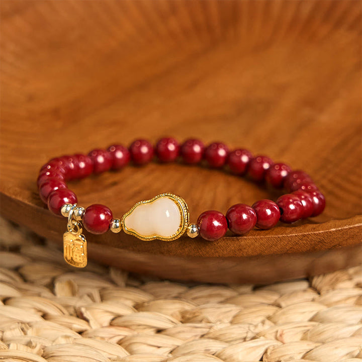 Pulsera con amuleto de bendición con Buddha Stones y calabaza cinabrio